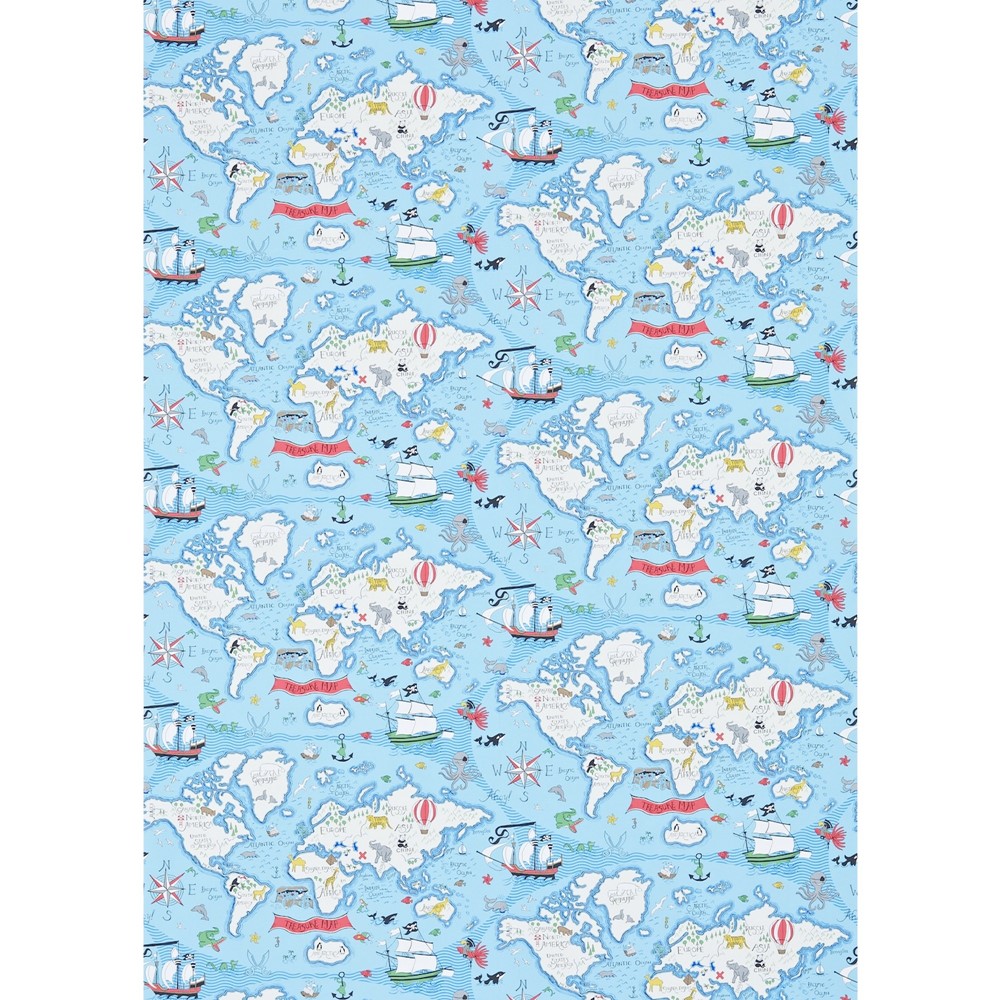 Treasure Map Wallpaper 214038 by Sanderson in Sea Blue